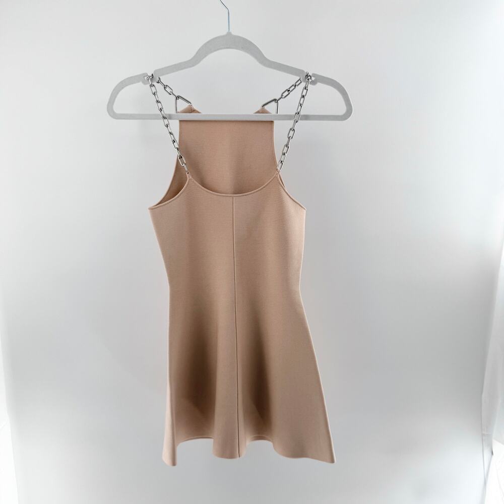 Alexander Wang Sleeveless Chain Strap Knit Mini Dress Light Pink Women's Small - Picture 2 of 3